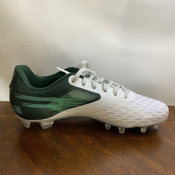 Under Armour Soccer Cleats Blur LUX MC Green White 3023190-301 Men’s Size 8 New - Picture 2 of 8